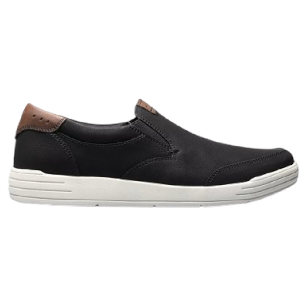 Nunn Bush Mens 84820-001 Kore Tech Black Brown Slip On Sneakers 12W Wide Fit‎